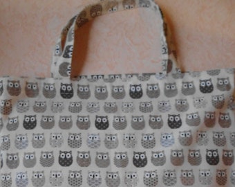 FabricBag, cloth bag, shopping bag, shopper, with owl motifs