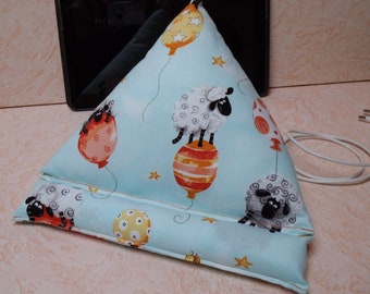 Tablet cushion, tablet support, tablet holder, tablet stand, tablet cushion with sheep
