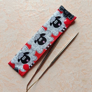 Needle safe, needle game garage, needle game safe, needle bag for 15 cm long needles, knitting sheep, circular knitting needle safe image 9