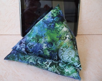 Tabletkissen, Tabletstütze, Tablethalter, Tabletständer, Tablet-Kissen in Batikoptik