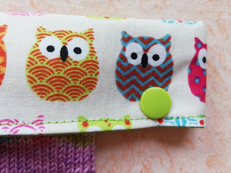 Needle garage, needle safe, needle game garage, needle game safe, needle bag for 15 cm long needles, with owls, circular knitting needle safe image 8