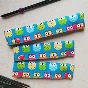 Needle safe, needle game garage, needle game safe, needle bag for 15 cm long needles, owls, circular knitting needle safe image 3