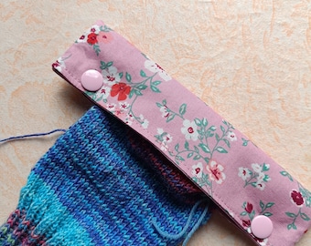 Needle safe, needle play garage, needle play safe, needle bag for 15 cm long needles, circular knitting needle safe, flowers