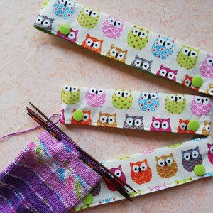 Needle garage, needle safe, needle game garage, needle game safe, needle bag for 15 cm long needles, with owls, circular knitting needle safe image 5