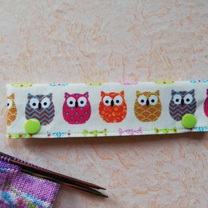 Needle garage, needle safe, needle game garage, needle game safe, needle bag for 15 cm long needles, with owls, circular knitting needle safe image 6