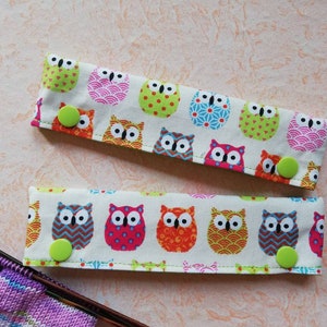 Needle garage, needle safe, needle game garage, needle game safe, needle bag for 15 cm long needles, with owls, circular knitting needle safe image 2