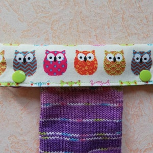 Needle garage, needle safe, needle game garage, needle game safe, needle bag for 15 cm long needles, with owls, circular knitting needle safe