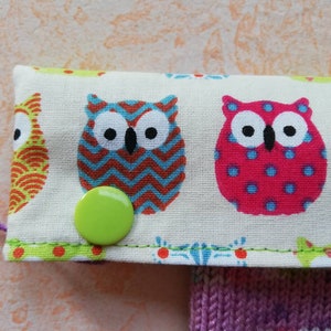 Needle garage, needle safe, needle game garage, needle game safe, needle bag for 15 cm long needles, with owls, circular knitting needle safe image 7