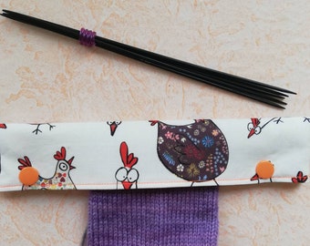 Needle safe, needle game garage, needle game safe, needle case for 20 cm long needles, crazy chickens