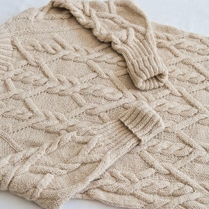 Ręcznie dziany pulower z alpaki / Wełniany sweter / Miękki pulower zdjęcie 2