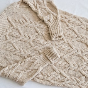 Ręcznie dziany pulower z alpaki / Wełniany sweter / Miękki pulower zdjęcie 8