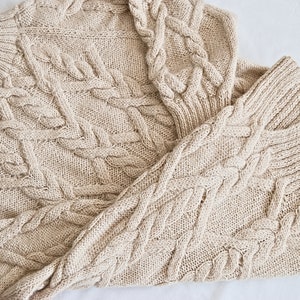 Ręcznie dziany pulower z alpaki / Wełniany sweter / Miękki pulower zdjęcie 4