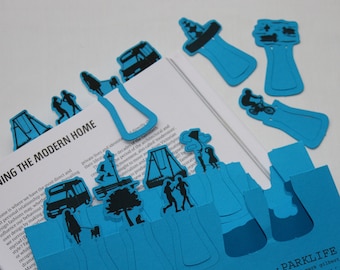 Parklife Page Markers: Ocean Blue Card, Park Theme