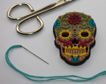 Day Of The Dead Skull Brooch Craft Kit, Halloween Activity
