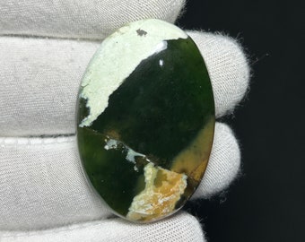 100% Natural Chrome Chalcedony Cabochon, Chrome Chalcedony Gemstone, Chrome Chalcedony Loose Stone, For Jewelry Making 43 Cts. {37X25X6}MM
