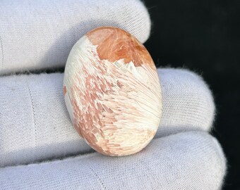 Natural Pink Scolecite cabochon - Hand Polish Scolecite Loose Stone - Scolecite Crystal - Pink Zeolite  37 Cts {32X22X8}mm STZ-3440