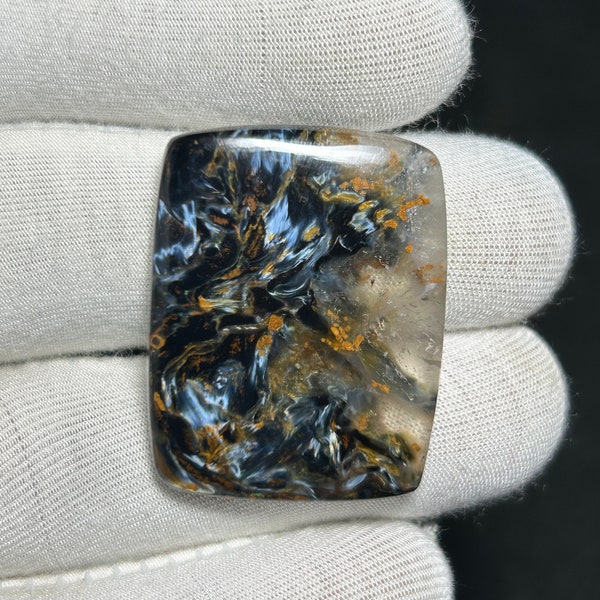 Cabochon de piétersite naturel avec pierres précieuses multi-pietersite flashy, pierre polie à la main, fabrication de bijoux 39 cts. {33X26X4}MM PR-8