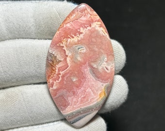 Awesome Top Grade Quality 100% Natural Rhodochrosite Cabochon Loose Gemstone For Making Jewelry {87 Carats (55X31X4 MM )