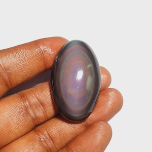 Amazing Colorful 100% Natural Rainbow Obsidian Cabochon Loose Gemstone Oval shape (45x28x12)MM 103 Cts. STZ-183