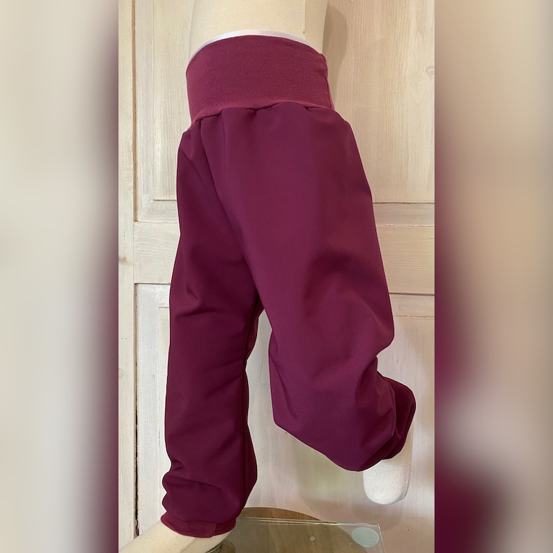 Softshell pants, outdoor pants, thermal pants, lined pants, child pants, handmade ICH&DU berry girls image 3