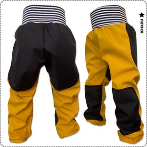 Softshell trousers, outdoor trousers, pocket, forest children's lined trousers, child thermal trousers, ICH&DU trousers, bloomers, trekking trousers, hiking trousers, cordura trim