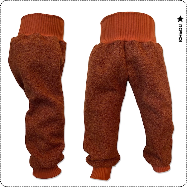 Wollwalkhose Wollhose Hose Pumphose Walkhose Kind Jungen Mädchen handmade Rost Outdoorhose Thermohose