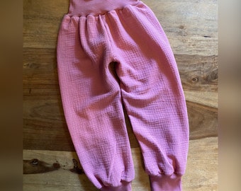 Muslin trousers summer trousers pump trousers basic old pink ICH&DU girls handmade