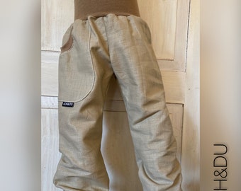 Linen trousers Leinenbux pump trousers child beige ICH&DU outdoor trousers forest trousers summer trousers fashion forest child handmade