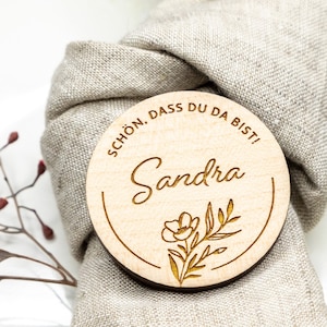 Houten naamkaartje als huwelijksgastencadeau, gepersonaliseerd naambordje met houten magneet