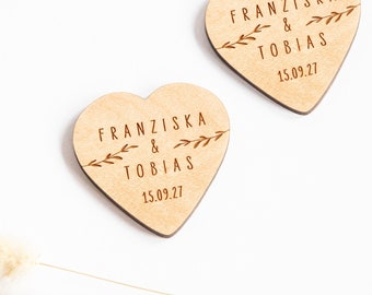 Gastgeschenk, Hochzeitsdeko oder Save the Date Holzmagnet