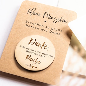 Carte en bois de sage-femme cadeau personnalisée avec aimant, Merci de m'avoir aidé à grandir