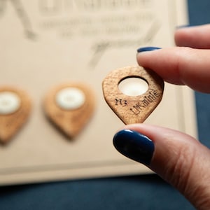 Guitar Pick Made of Wood, Gift for Musicians Personalized Guitar Picks Set
