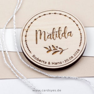 Imán con nombres de invitados, tarjeta de lugar personalizada, etiqueta con nombre para regalos de boda