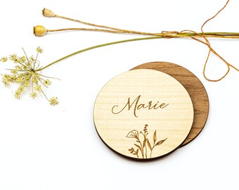 Gr/ö/ße 9x6 cm bunte T/ürschilder Holz T/ürschild mit Namen f/ür die Haust/ür Namensschild Briefkasten-Schild selbstklebend oder mit Bohrl/öcher Klingelschild mit kratzfestem UV Druck