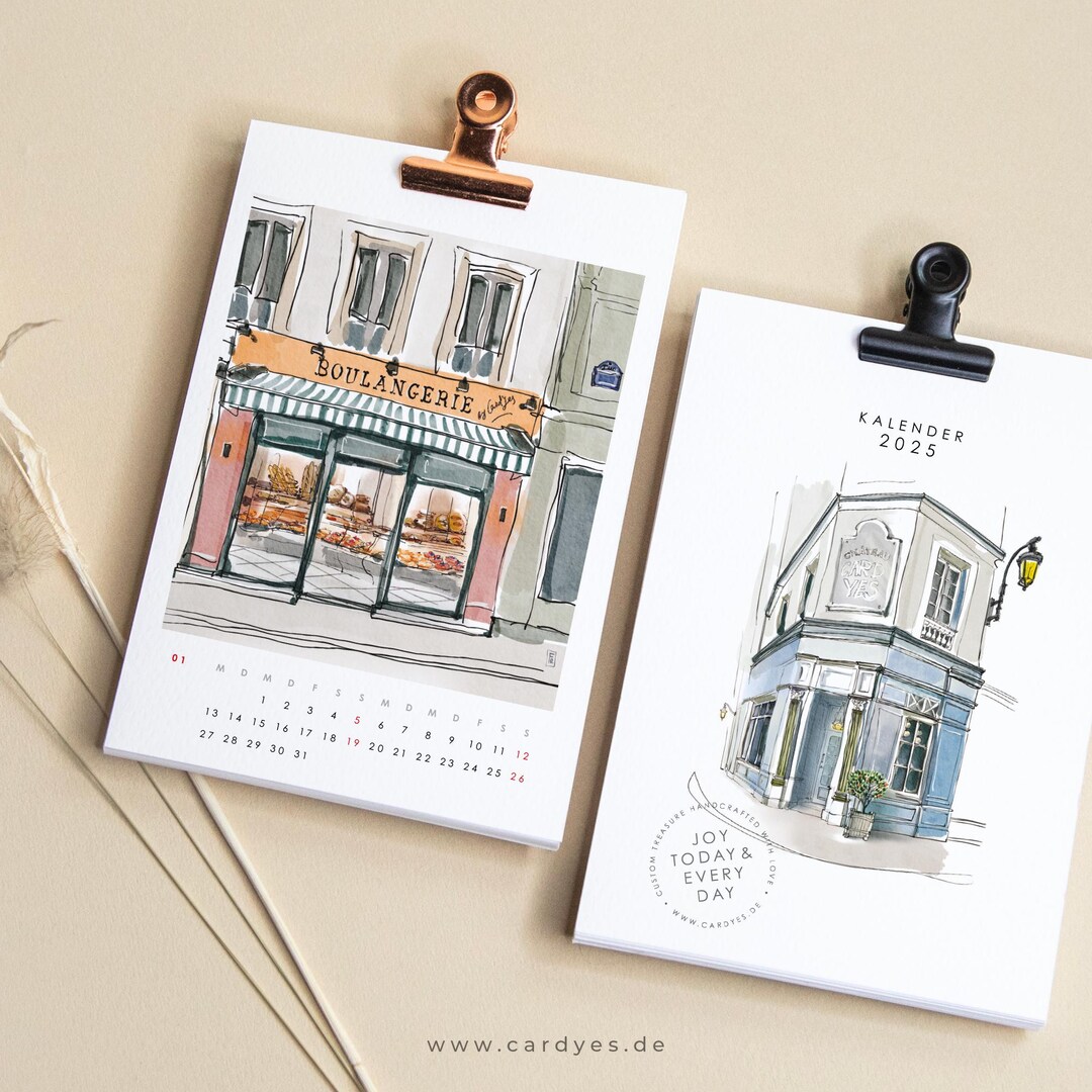 Mini Wandkalender 2025 Paris im Taschenformat Reisekalender Geschenk