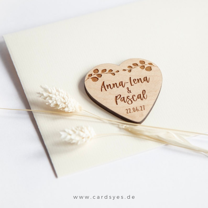 Save the Date Magnet Gastgeschenk oder Hochzeitsdeko Herzform Bild 7