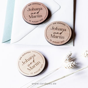 Wooden magnet wedding, save the date magnet, personalized guest gift