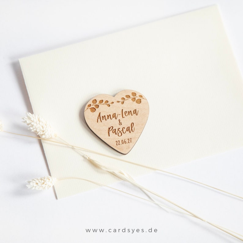 Save the Date Magnet Gastgeschenk oder Hochzeitsdeko Herzform Bild 6