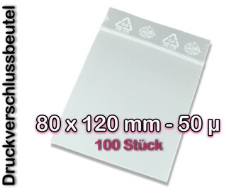 100 Druckverschlußbeutel 50my transparent 25x35cm