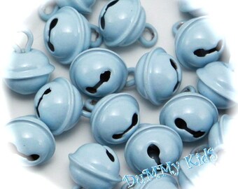 10 Glöckchen babyblau, 10 mm