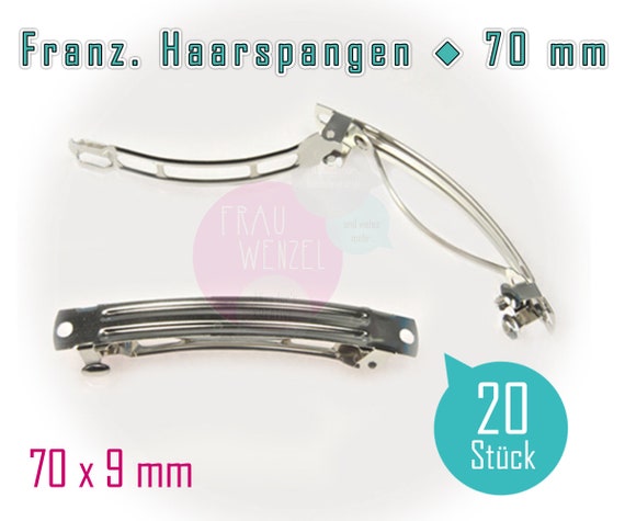 Haarspange-Rohling 40mm 1 Stück silber
