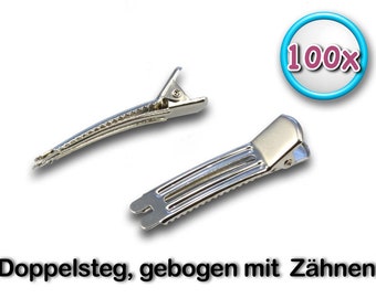 100 Doppelsteg Rohlinge - gebogen - mit Zähnen