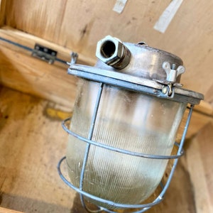 Vintage industrial bunker light | Russian industrial pendant light | USSR light