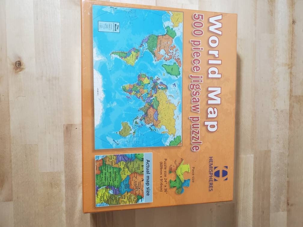 World Map Puzzle. New in Box. 500 Pieces. Very Nice. - Etsy