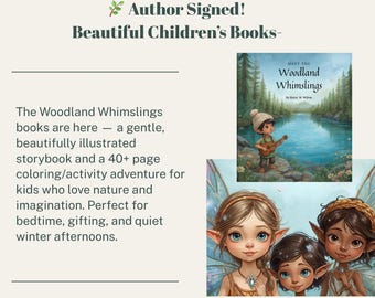 Author Signed Woodland Whimslings Storybook & Activity Book Set. Excellent for new baby or baby shower.