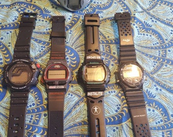 Vintage Sport Watch Lot: Timex Indiglo, Armitron (Needs Batteries)