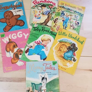 Sunny  book series  1969 for children 3willie woodchuck, Toby runs away,wiggley,merry tales Gingerbread   old McDonalds farm