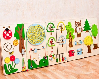Montessori Busy Board Forest theme Sensory Wall Toy for Kindergarten, church daycare, public library indoor playground