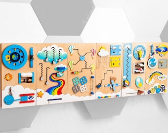 Large Sensory Wall Sky theme 6-Piece Activity Busy Board