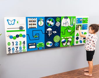 Washable Sensory wall Panel for waiting area Montessori Activity board for children public spaces Educational therapeutic wall decor